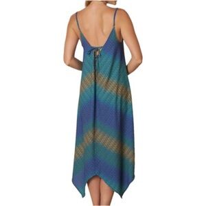 prAna Anglelique Handkerchief Dress Midi Multi Color Size Small Boho Fairycore